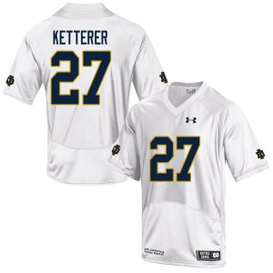 Notre Dame Fighting Irish Men's Chase Ketterer #27 White Under Armour Authentic Stitched College NCAA Football Jersey LWJ4099BR